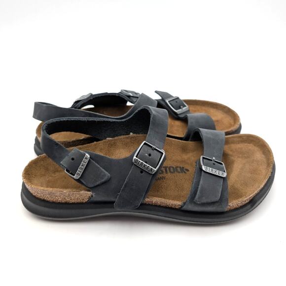 Birkenstock Sonora Sandals Oiled Leather Women's Black Size USW6/M4 EU37 - Picture 3 of 14